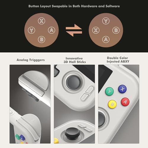 Retroid Pocket 4/4Pro Retro Game Handheld Console, Android Retro Game Console Multiple Emulators Console Handheld 4.7 Inch Display 5000mAh Battery Classic Games Console (RP4 Pro, 16Bit, D1100)