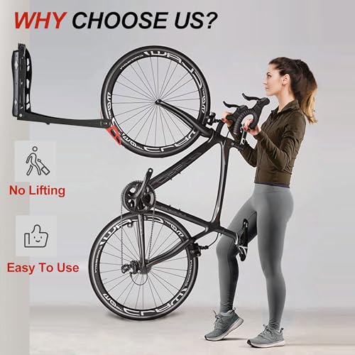 Wallmaster BIKEPAL Swivel Bike Rack, Wall Mounted Bike Storage System, Space Saving for Home and Garage, 4 Pack