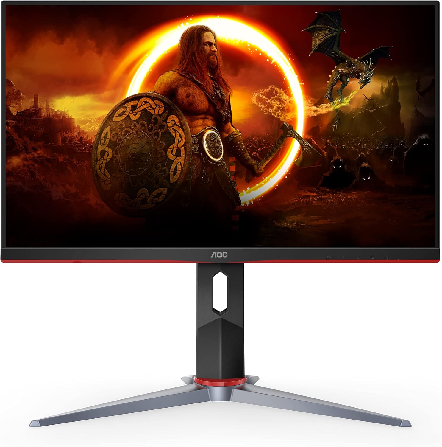 AOC C24G1A 24" Curved Frameless Gaming Monitor, FHD 1920x1080, 1500R, VA, 1ms MPRT, 165Hz (144Hz supported), FreeSync Premium, Height adjustable Black