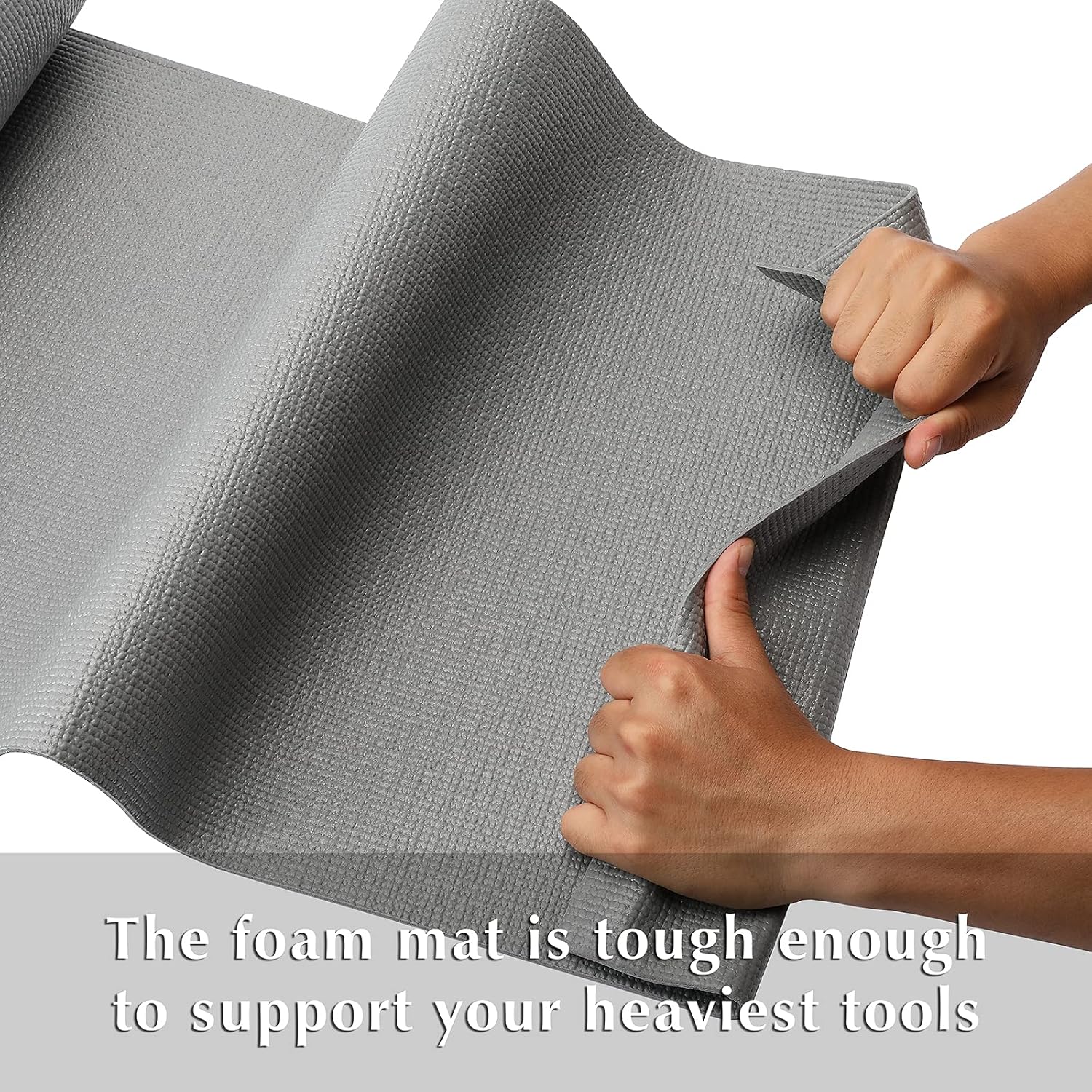 EMENTOL Professional Tool Box Liner and Drawer Liner, Grey-16 inch(W) x 16 feet(L),Thick Cabinet Liners, Non-Slip, Easy Cut and Adjustable, 3mm Thickness