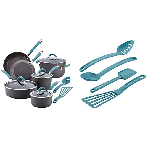 Rachael Ray Cucina Dishwasher Safe Hard Anodized Nonstick Cookware Pots and Pans Set, 12 Piece