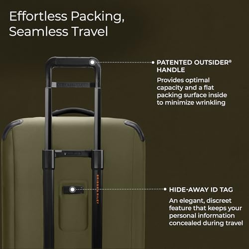 Briggs & Riley Domestic 22" Carry On Expandable Spinner - Luggage for Travel, Suitcases with Wheels, Softside Rolling Bag for Men & Women, Self-Repairing Zipper - ZDX Collection, Black