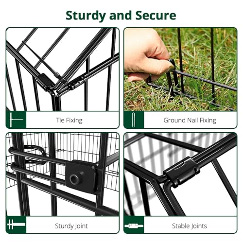 PawGiant Chicken Coop Chicken Run Pen for Yard with Cover 130"×40"×40" Outdoor Metal Portable Chicken Tractor Cage Enclosure Crate Outside for Small Animals Duck Rabbit Hen