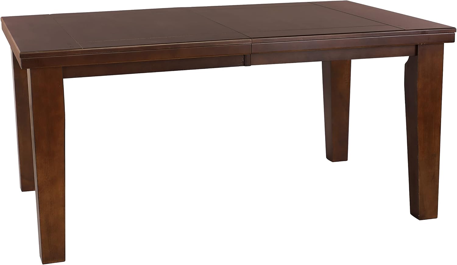 Contemporary Dark Oak Finish Dining 5pc Set Table w Self-Storing Leaf and 4X Side Chairs Solid Clean Lines Design Furniture