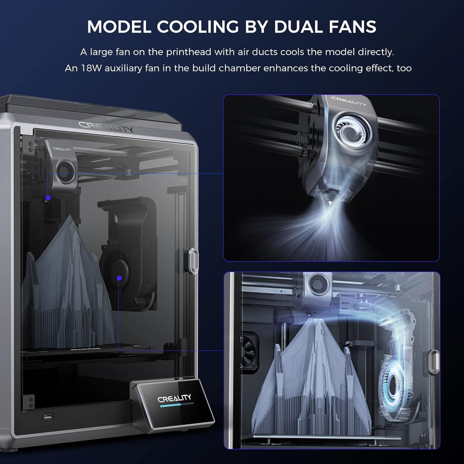 Creality K1 3D Printer 600mm/s Printing Speed 32mm³/s Max Flow Hotend 300°C High-Temperature Nozzle Direct Extruder Auto Leveling Self-Test with One Tap Solve Ringing with Creality K1 XS Series PTFE