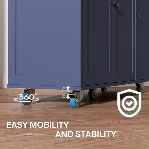 HOMCOM Rolling Kitchen Island with Power Outlet and Drop Leaf, 53" Island Table with Wood Top, 3 Drawers, Adjustable Shelf, Spice & Towel Rack, Kitchen Cart on Wheels, White