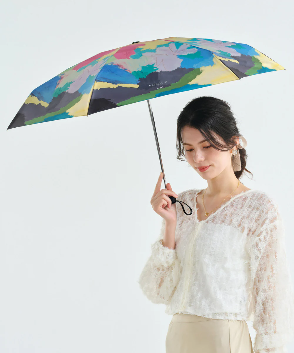 [Wpc. Official] Sun Umbrella Wpc. HERALBONY Art Sunshade Mini 50cm Complete Sunshade Heat Insulation UV Cut Rain and Sun Dual Use Ladies Folding Umbrella Foldable Umbrella Folding Umbrella
