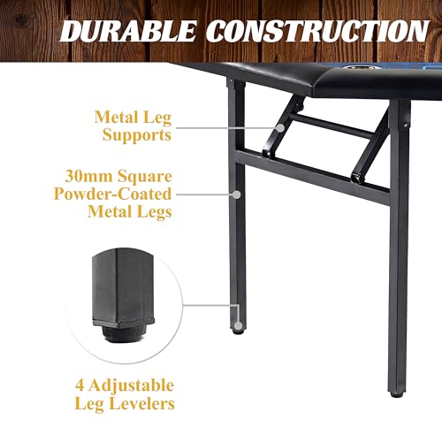 Barrington Poker Multiple Styles Folding Poker Table & Poker Table Top/Dining Table Collection, Durable Padded Rail Tables with Felt Playing Surface, Perfect for Texas Holdem Games