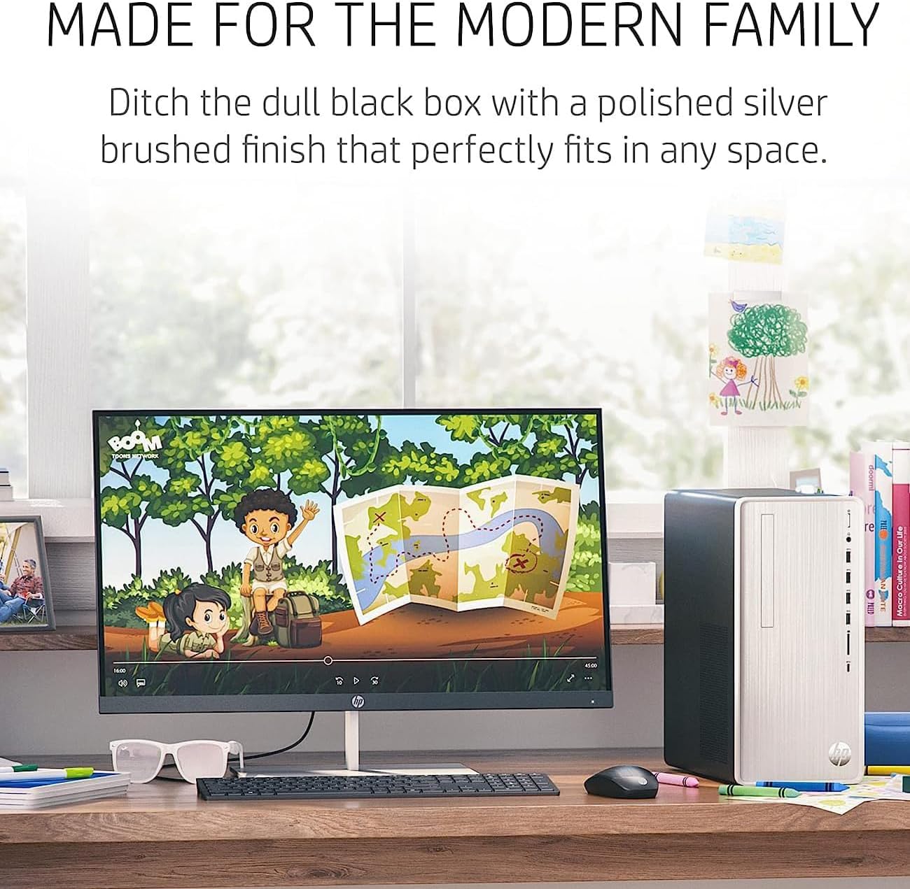 HP Pavilion Desktop, AMD 6-Cores Ryzen 5 5600G (Up to 4.4GHz), 16GB RAM, 1TB NVMe SSD + 1TB HDD, WiFi 6, 3-in-1 Media Card Reader, RJ45, USB-C, Bluetooth, Keyboard & Mouse, SPS HDMI, Win 11 Pro
