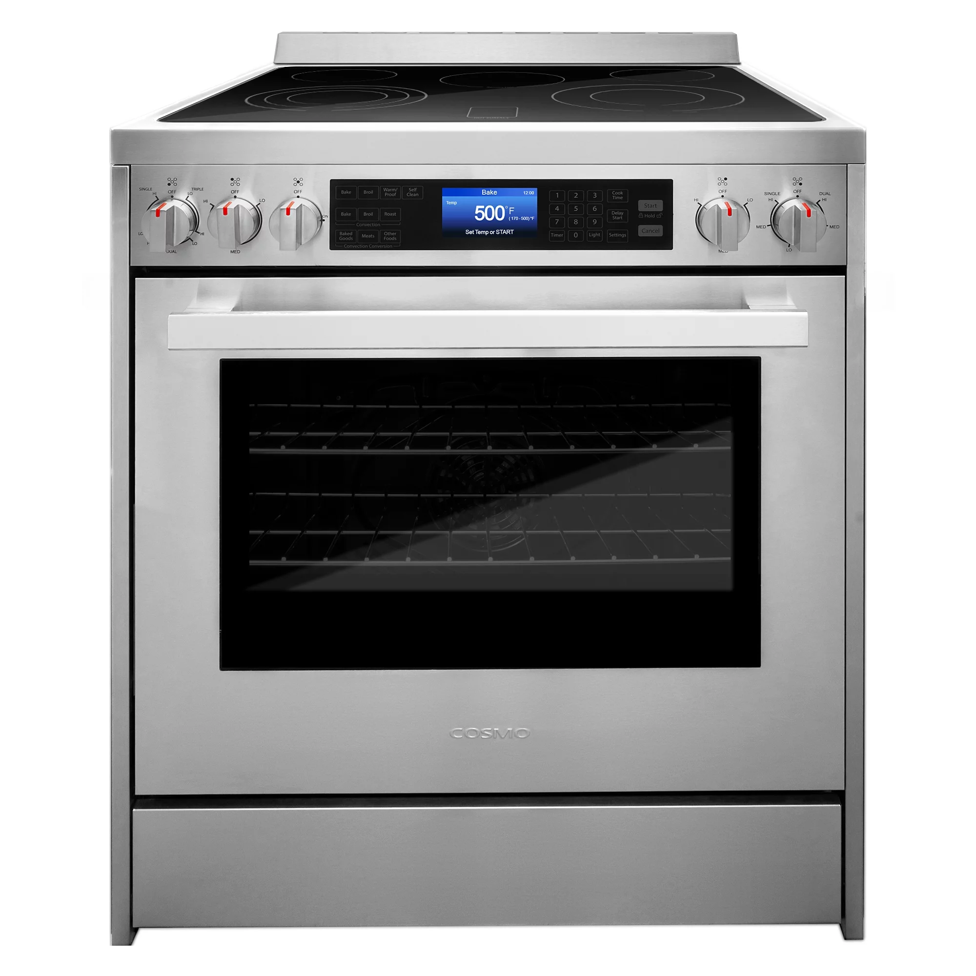 Cosmo 2 Piece Kitchen Appliance Package with 30" Over The Range Microwave & 30" Freestanding Electric Kitchen Stove Kitchen Appliance Bundles