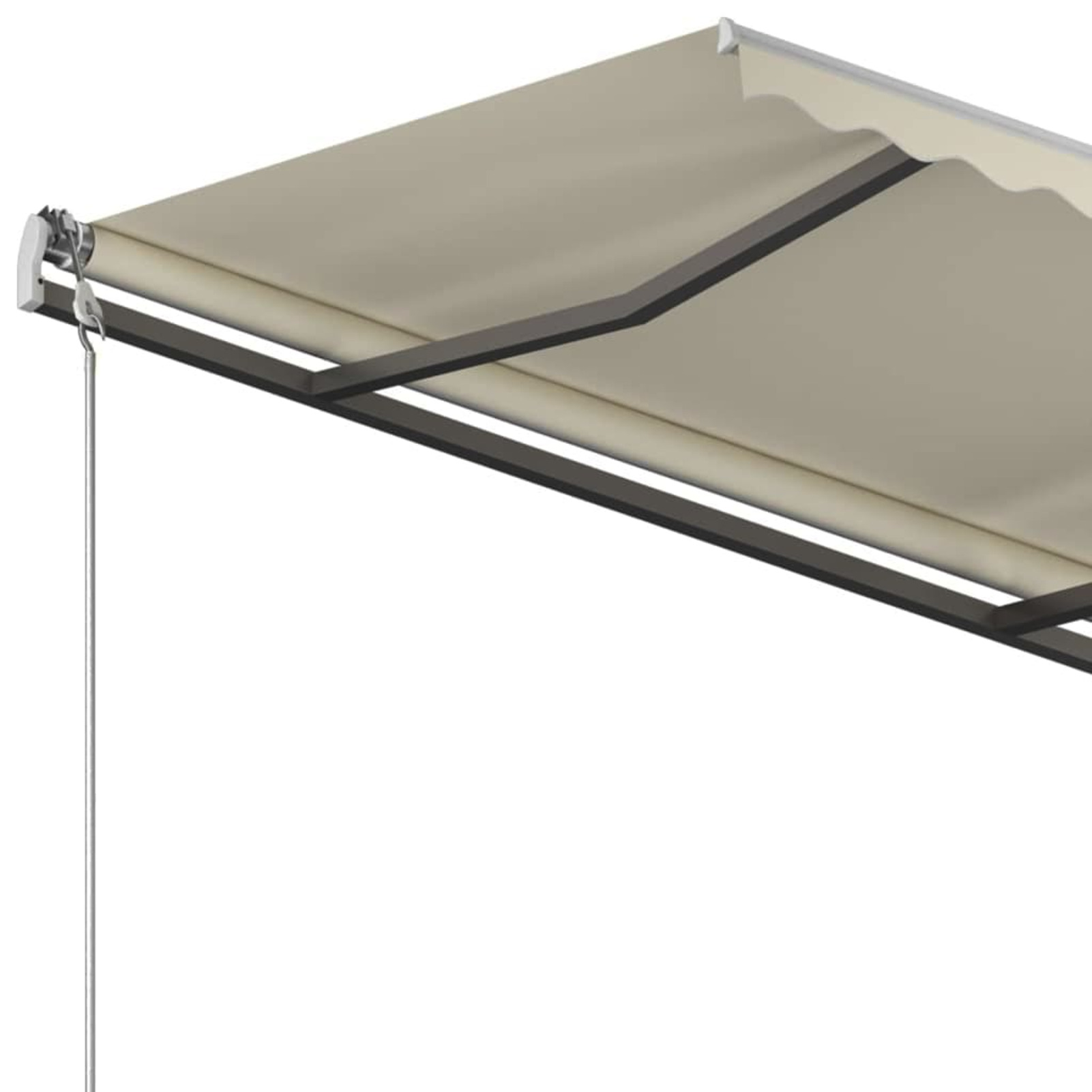 moobody Manual Retractable Awning with Posts Outdoor Canopy Sunshade Shelter Cream for Patio, Balcony, Backyard, Garden, Deck 118.1 x 98.4 Inches (W x H)