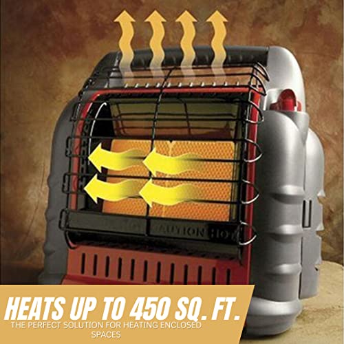 Mr. Heater Portable Big Buddy Propane Heater with 10-Feet Propane Hose Assembly and Propane Tank Refill Adapter Bundle - Propane Heater for outdoor & indoor use - 4,000, 9,000 or 18,000 BTU (3 Items)