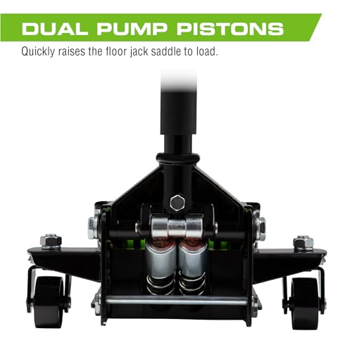 ARCAN Tools 3-Ton Quick Rise Aluminum Floor Jack with Dual Pump Pistons & Reinforced Lifting Arm (A20018_A20019)