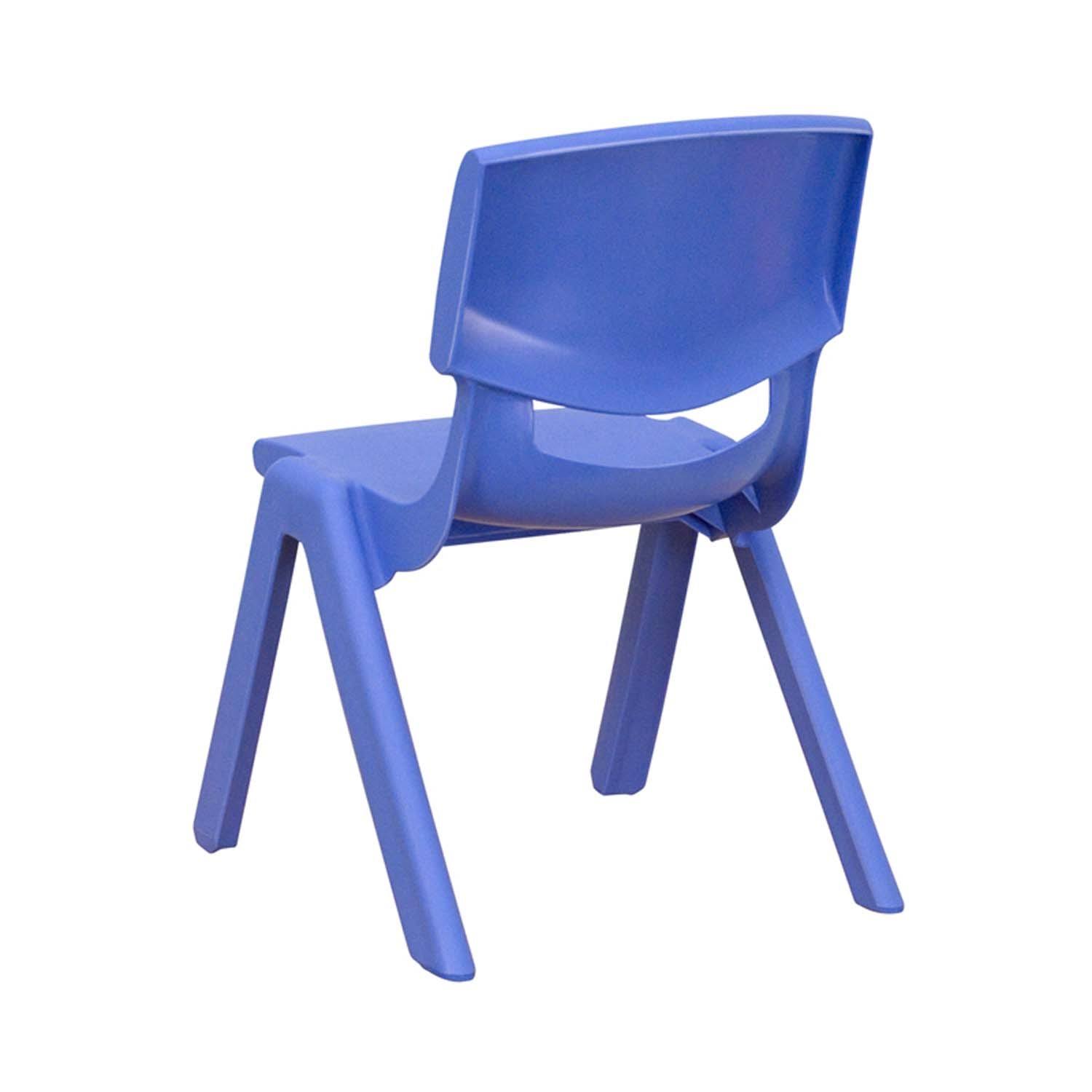 Flash Furniture Adjustable Rectangular Blue Plastic Activity Table Set with 4 School Stack Chairs