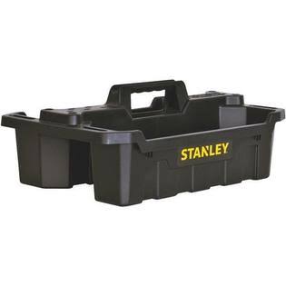 Stanley (6)-Stanley Black Plastic 2 Compartment Tool Storage Tote Tray STST41001