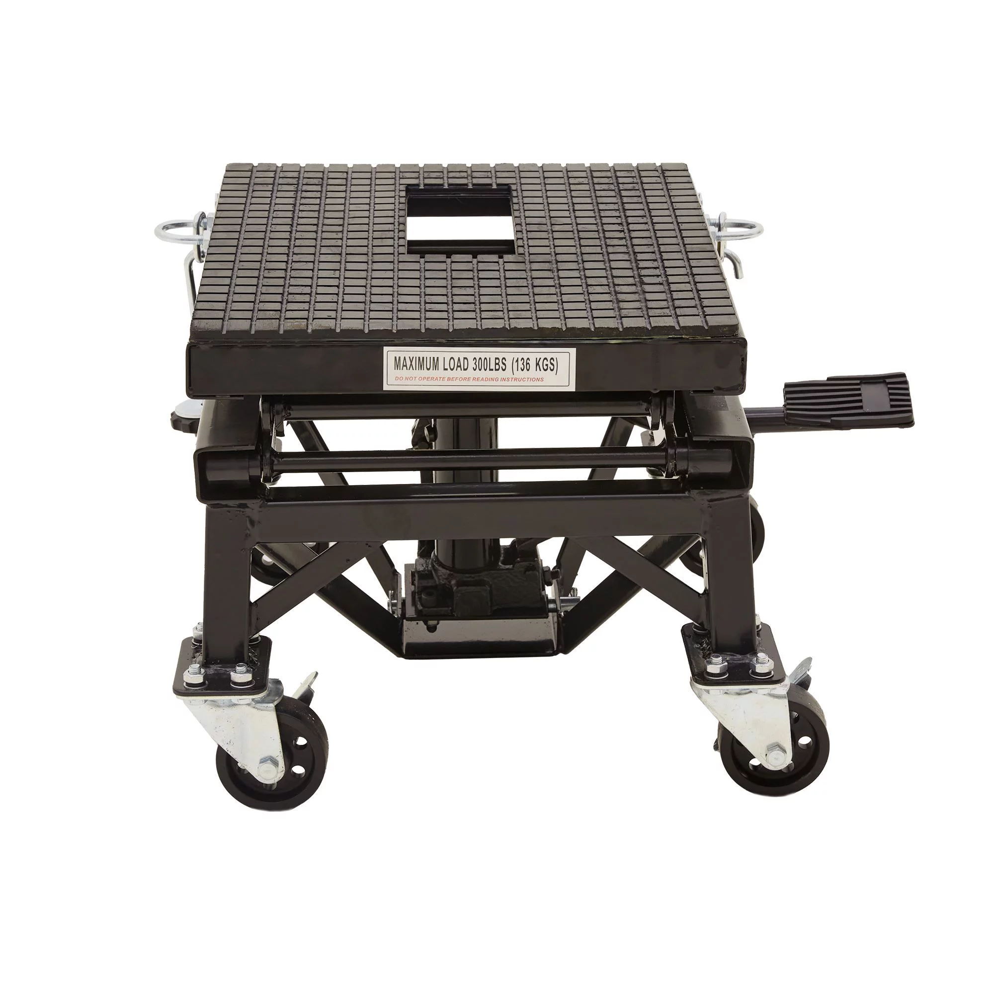Black Widow Hydraulic Motorcycle Scissor Lift with Casters