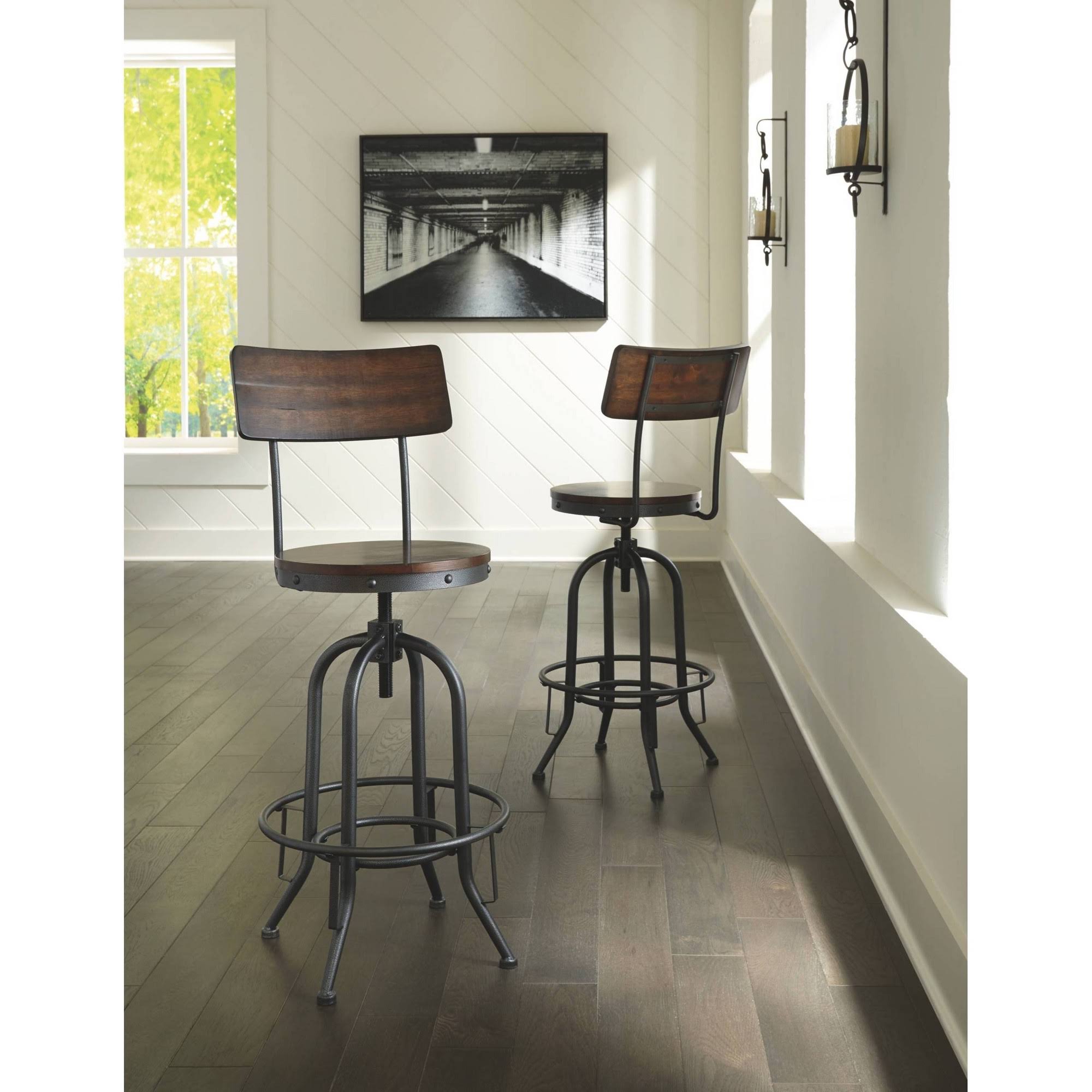 Odium Brown Tall Swivel Barstool (Set of 2)