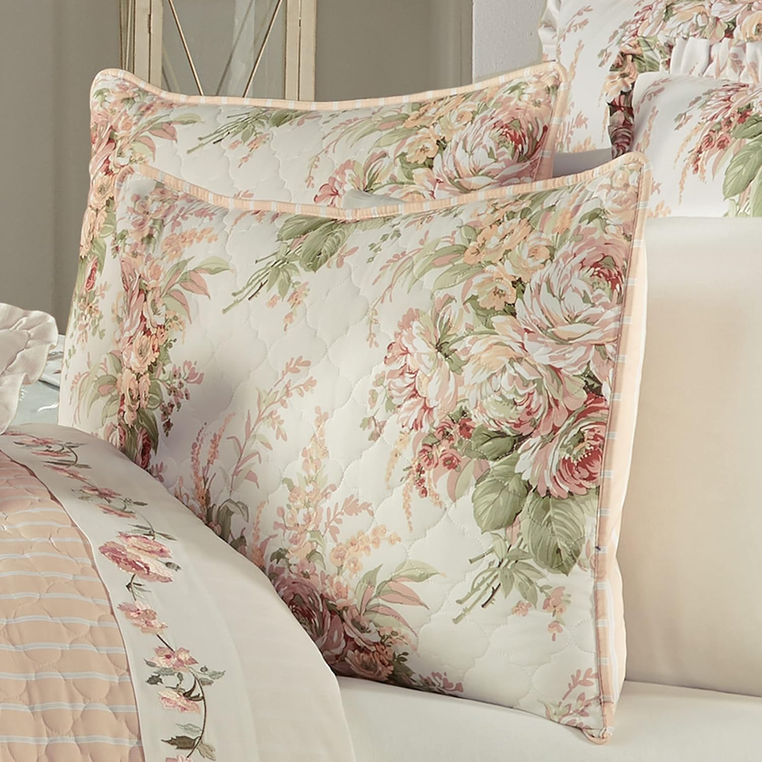Royal Court Estelle Five Court Full/Queen 3Pc. Quilt Set, Coral, 90X90