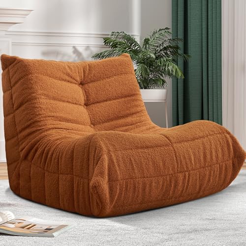 Bean Bag Chair Big Sofa Beanbag Chair for Adults Fireside Chair Bean Bag Lounger with Memory Foam Filled for Home,Apartment or Gaming Venue(Black Plush)
