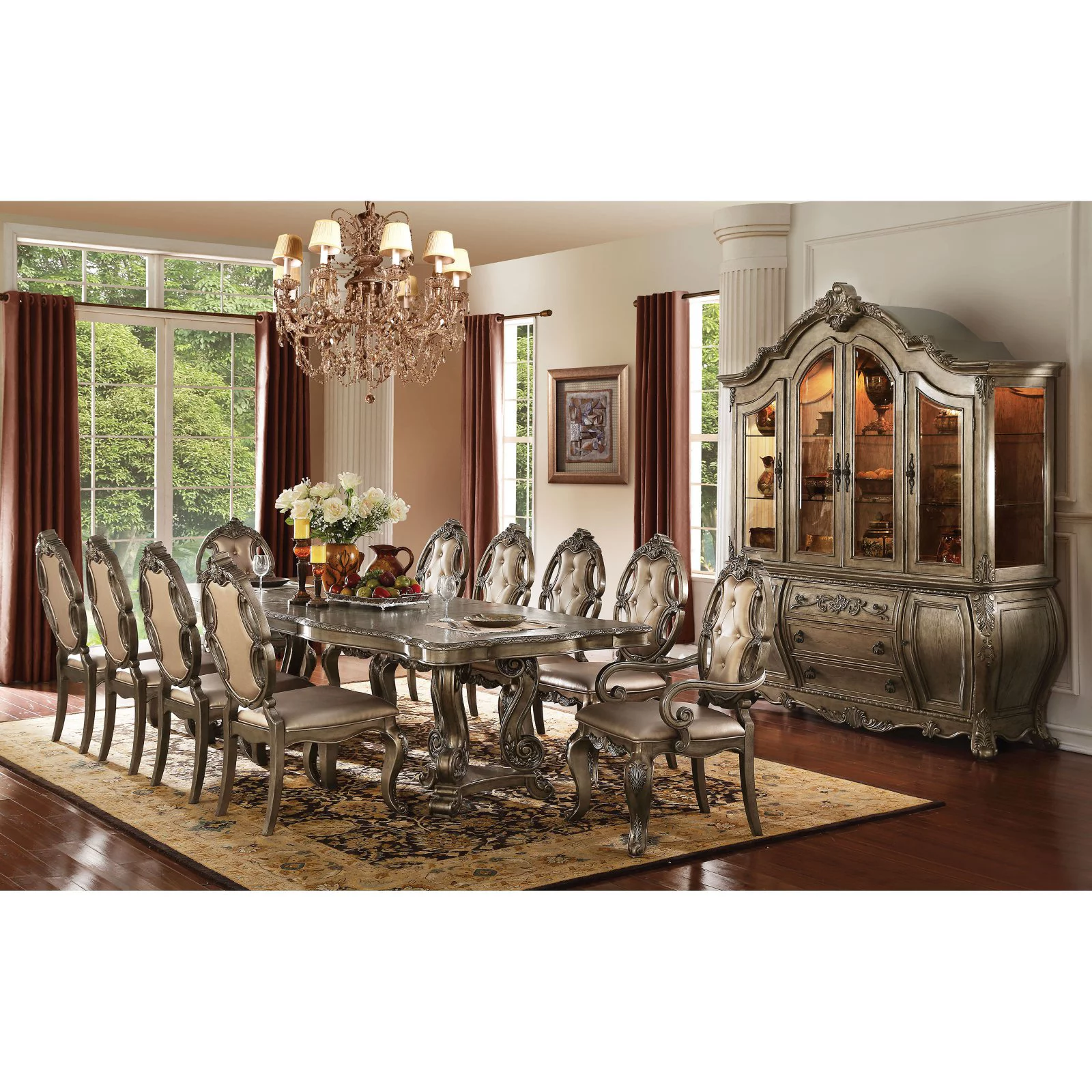 ACME Ragenardus China Cabinet in Vintage Oak