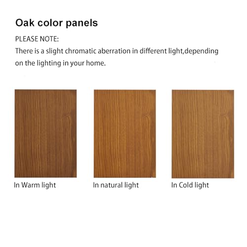 Corner Curio Display Cabinet with 5 Shelves and Lighting System, Wooden Accent China Cabinet with Tempered Glass Doors for Living Room, Bar and Liquor Storage Area (Oak)