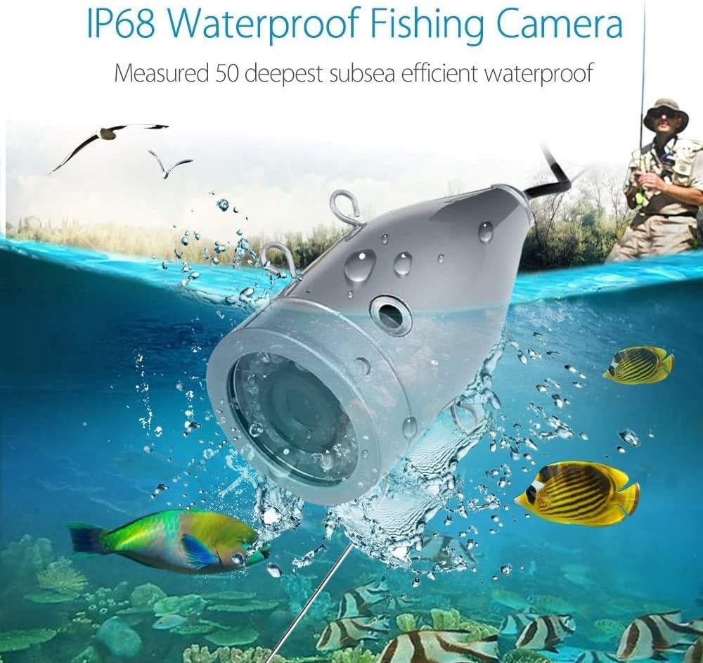 Eyoyo Portable 9 inch LCD Monitor Fish Finder 1000TVL Fishing Camera Waterproof Underwater DVR Video Cam 15m Cable 12pcs IR Infrared Lights for Ice,Lake and Boat Fishing