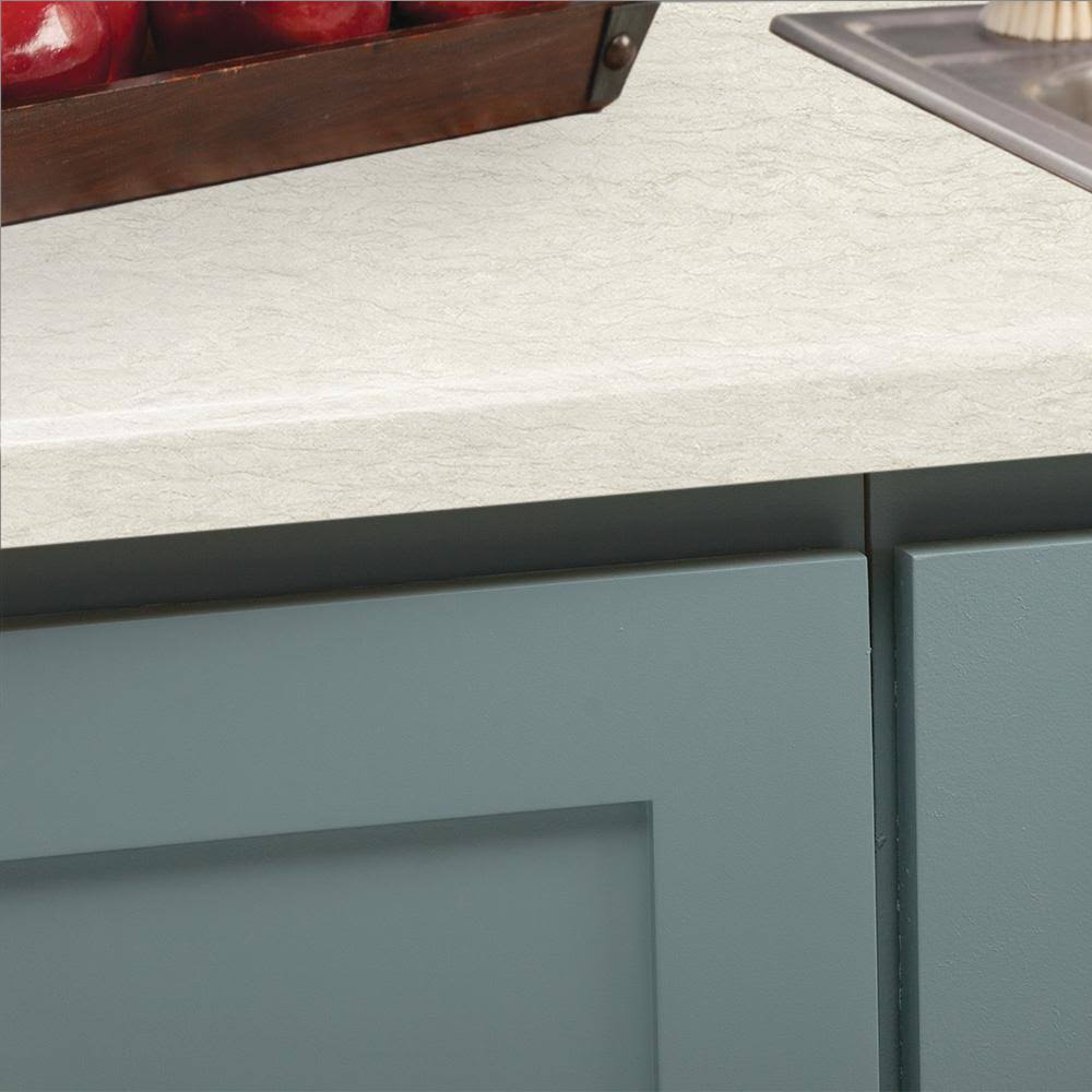 Hampton Bay 6 ft. White Laminate Countertop with Eased Edge in White Cascade with Backsplash