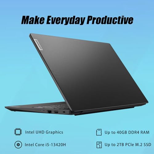 Lenovo Newest V15 Gen 4 Business Laptop, 15.6" FHD Display, Intel Core i5-13420H (Beat i7-1355U), 16GB RAM, 2TB SSD, HDMI, RJ45, Webcam, Numeric Keypad, Wi-Fi, Windows 11 Pro, Black