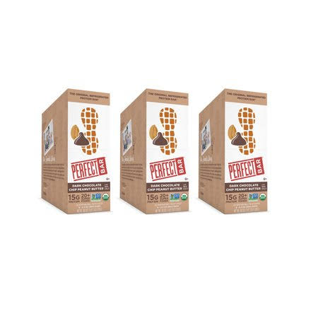 Perfect Bar, Dark Chocolate Chip Peanut Butter with Sea Salt, 15g Protein, 2.3 oz Bar, 24 ct