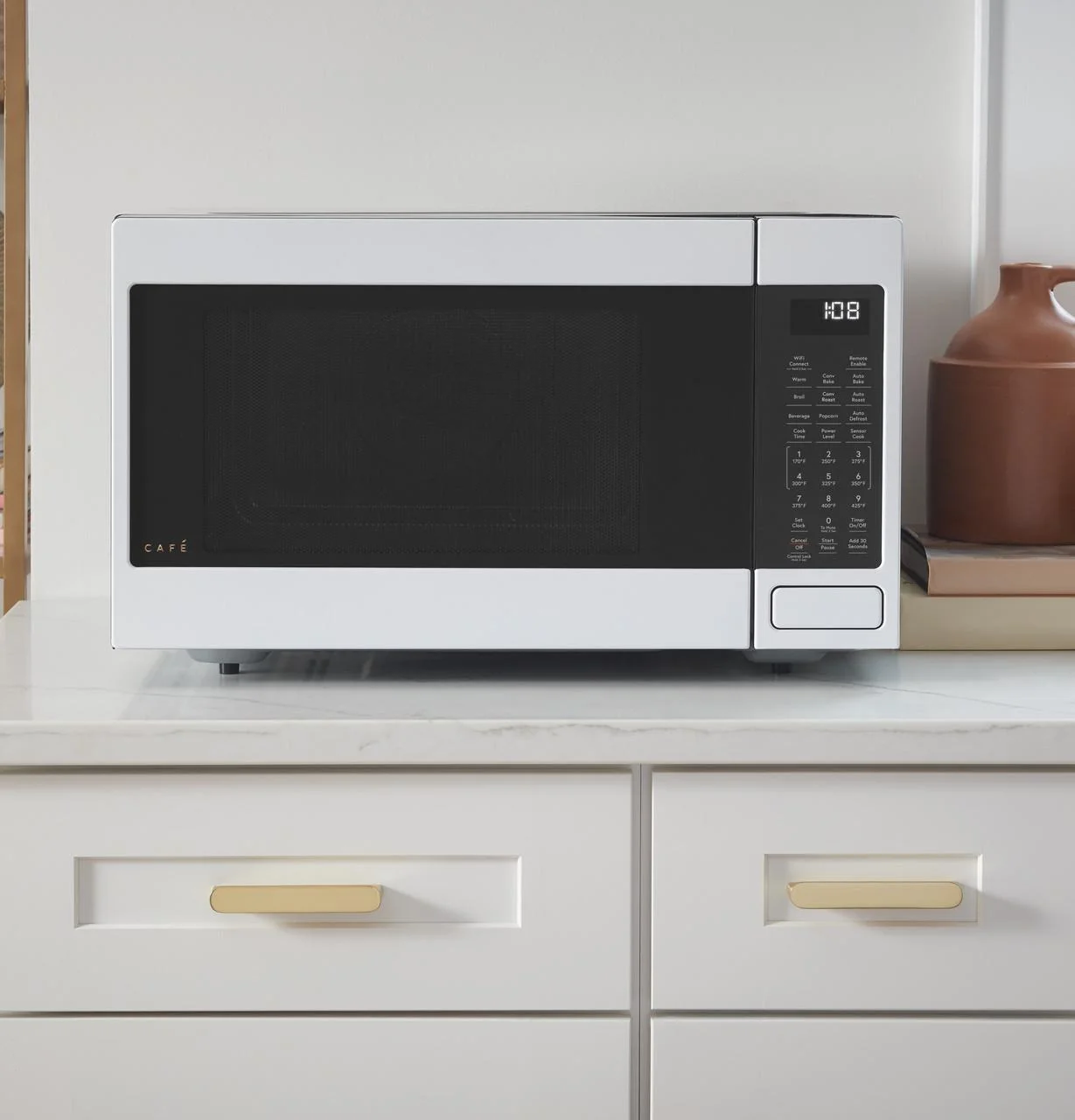 Cafe Ceb515pn 22" Wide 1.5 Cu. Ft. 1000 Watt Countertop Microwave - White