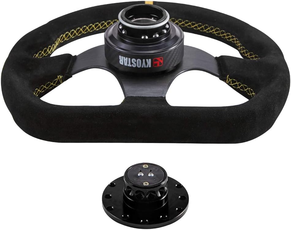 WKD Titanium Steering Wheel Quick Release Hub Adapter Snap Off Boos Kit Black #8313