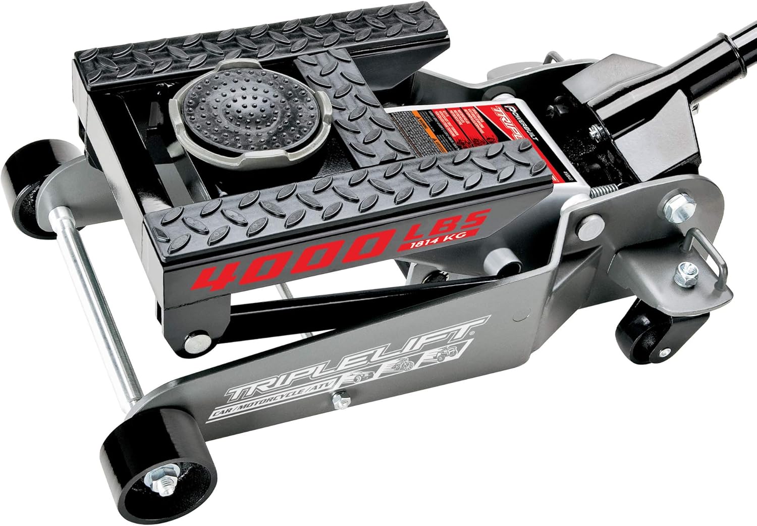 Powerbuilt 620422E Heavy Duty 4000 lb Triple Lift Jack , Silver