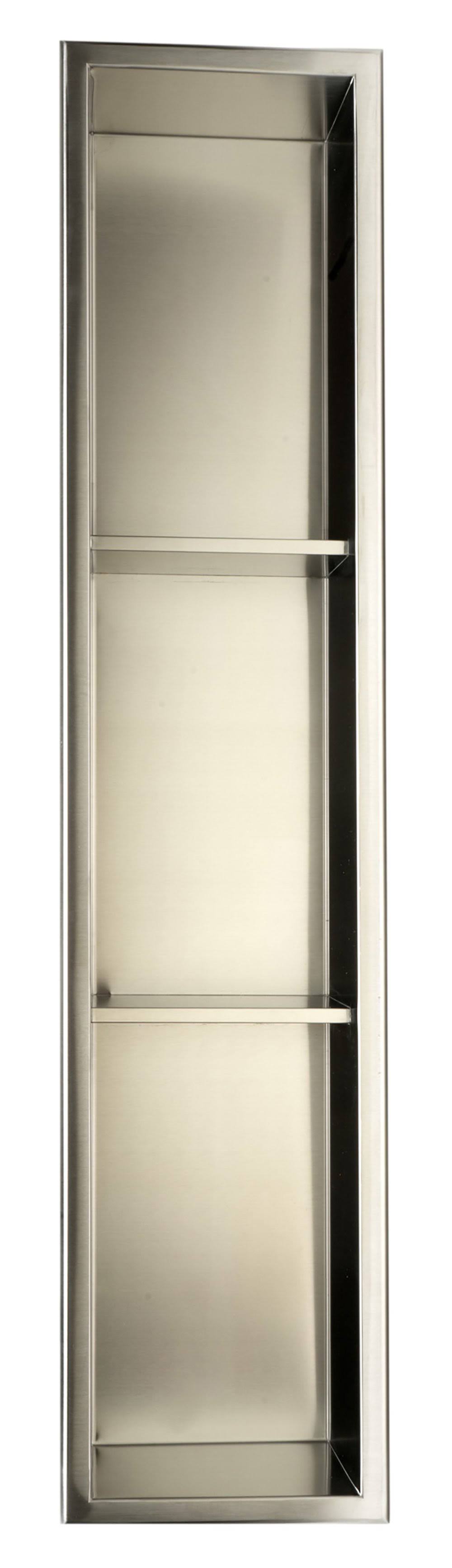Alfi Brand ABN0836 8 x 36 Vertical Triple Shelf Bath Shower Niche Brushed Stainless Steel