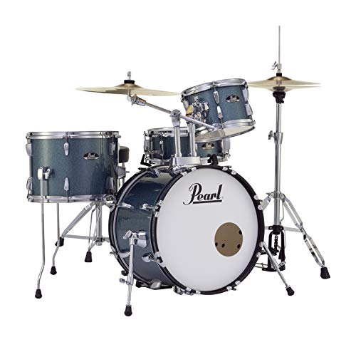 Pearl Roadshow Drum Set 4-Piece Complete Kit with Cymbals and Stands, Charcoal Metallic (RS584C/C706)