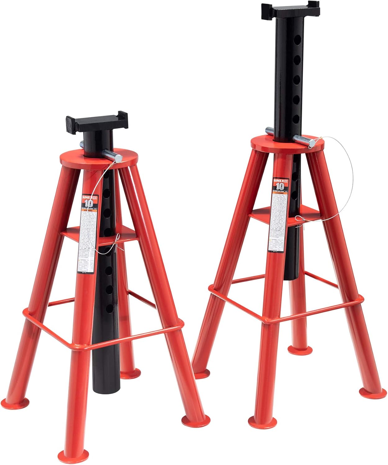 Sunex 1410 10-Ton, High Height, Pin Type, Jack Stands, Pair & Lisle 19852 Truck and Trailer Wheel Pan