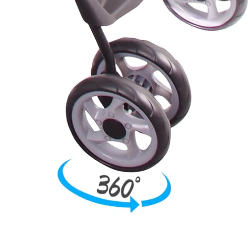 Pet Stroller Up to 55lbs Folding Lightweight Dog Stroller Cat Travel Stroller, 600D Linen Waterproof Breathable, 360° cardan Wheel, 3-in-1 Jogger Stroller for Medium Small Dogs with Basket