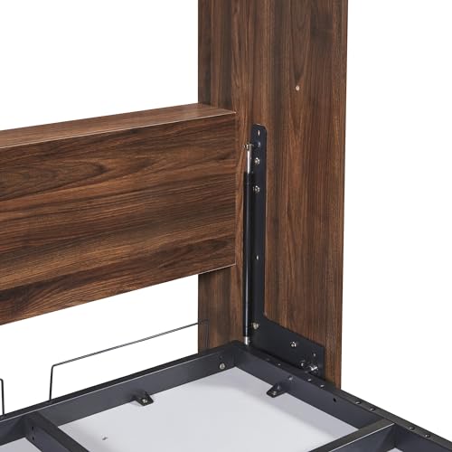 Murphy Bed Wall Bed Chest Versatility Bed, Queen Size Wood Murphy Bed Wall Bed Frame, Foldable Platform Bed Folded into Cabinet, Space Saving, Suitable for Guest bedrooms and Offices (White@Q*)