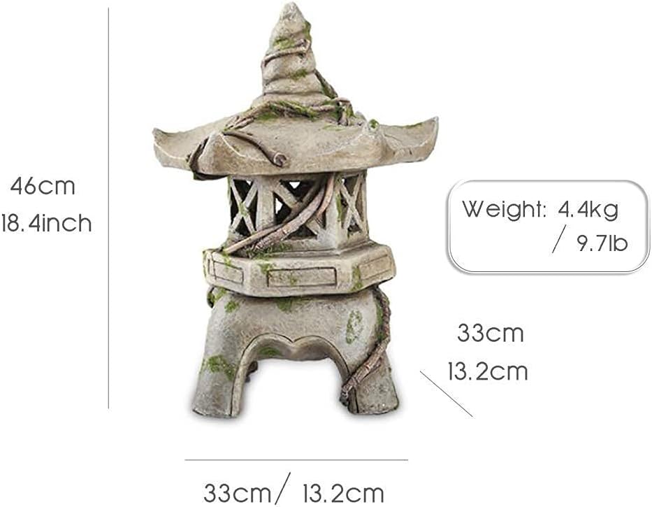 Asian Japanese Lantern Solar Pagoda Garden Statue Decor Garden Ornament