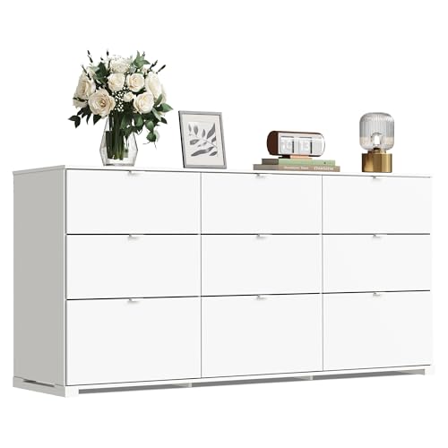 WLIVE Wood Dresser with 5 Drawers, Black Wooden Storage Cabinet, Organizer Drawers for Bedroom, Living Room, Hallway, Measuring 15.75" W * 31.50" D * 45.35" H ﻿