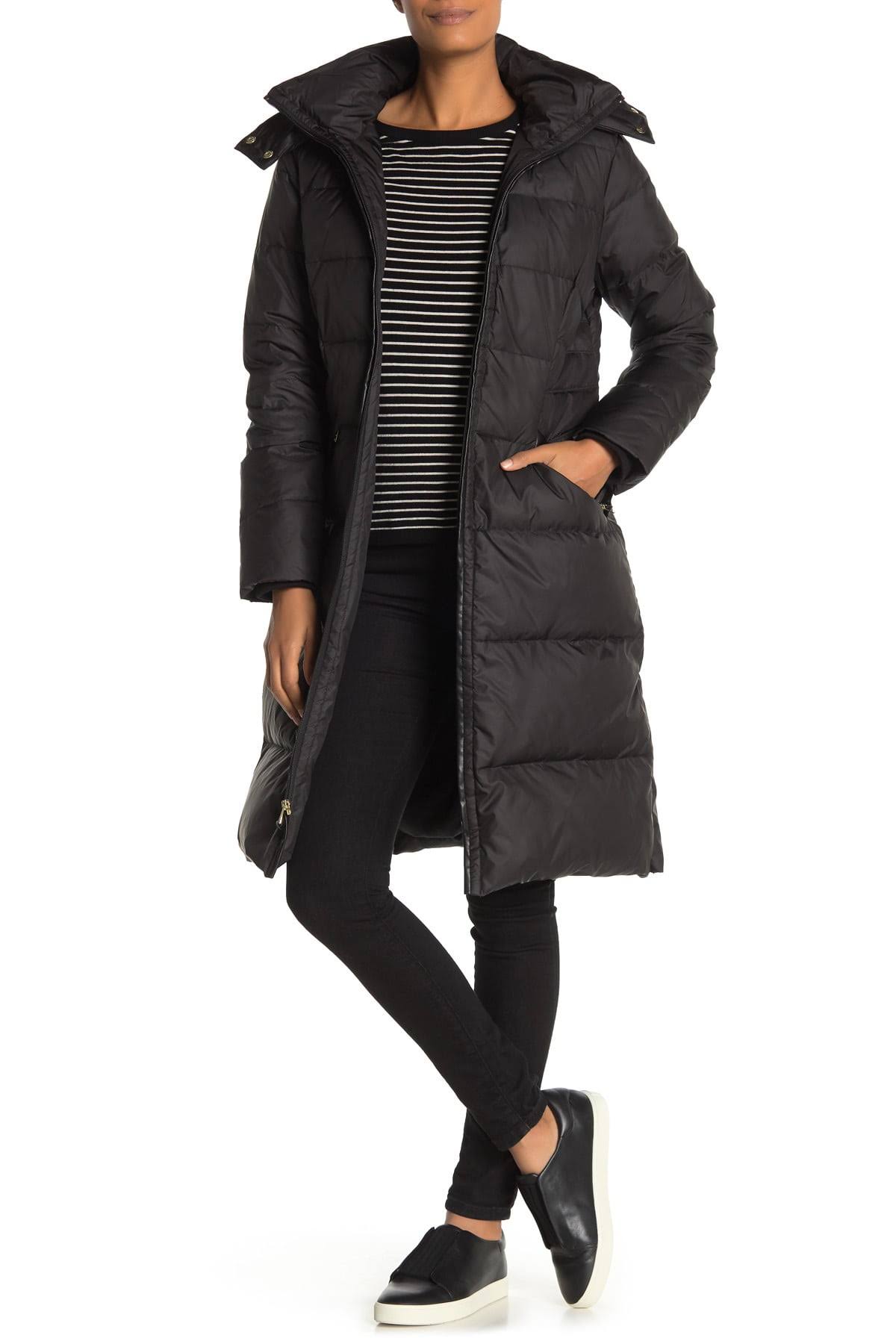 Cole Haan Faux Fur-Trim Puffer Coat Medium / Black
