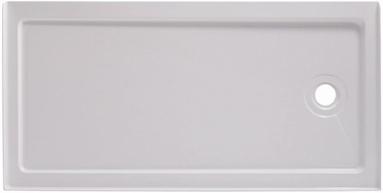 PROFLO PFSBA6032RWH PROFLO PFSBA6032R Hammond 60" x 32" Rectangular Shower Base with Single Threshold and Right Drain