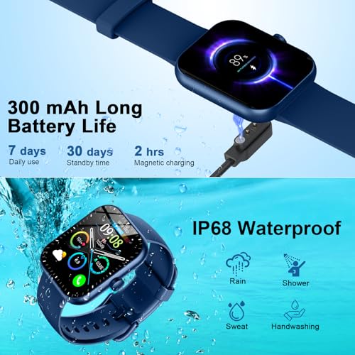 Smart Watch(Answer/Make Call), 1.96 HD Smartwatch for Men Women, 2025 New Fitness Watch with 112+ Sport Modes, Heart Rate, Sleep Monitor, Pedometer, IP68 Waterproof Activity Tracker for Android iOS
