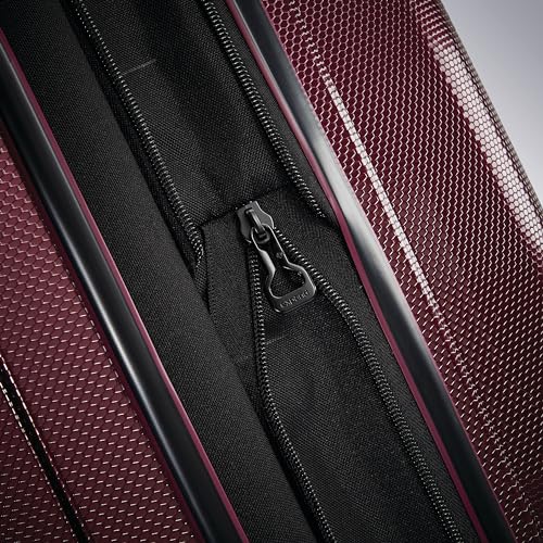 Samsonite SWERV DLX Spinner 3 Piece Carry-On, Medium, and Large Suitcase Hard-Shell Luggage Set with Side Carry and Telescopic Handle, Aubergine