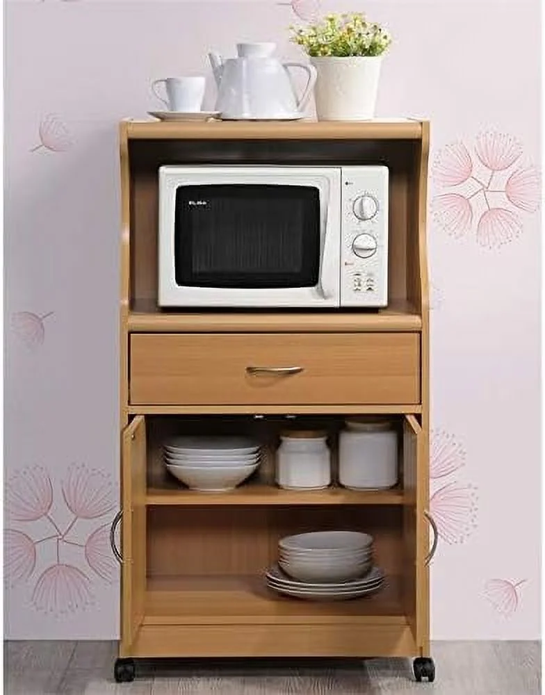 Microwave Kitchen Cart In Beech