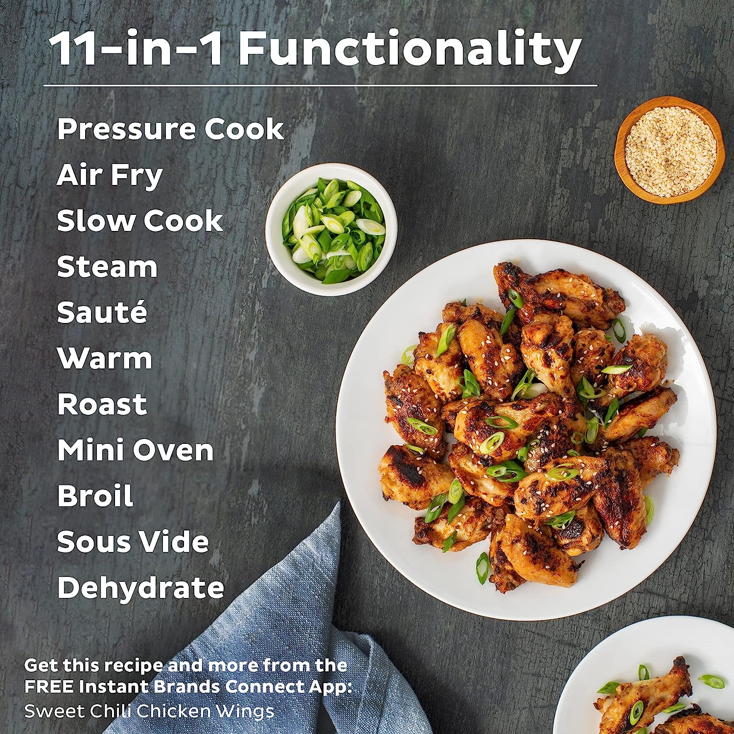 Pot Duo Crisp 11-in-1 Air Fryer and  Pressure Cooker Combo with Multicooker Lids that Air Fries  Steams  Slow Cooks  Sautés  Dehydrates and More  Free App With 1900 Recipes  8 Quart