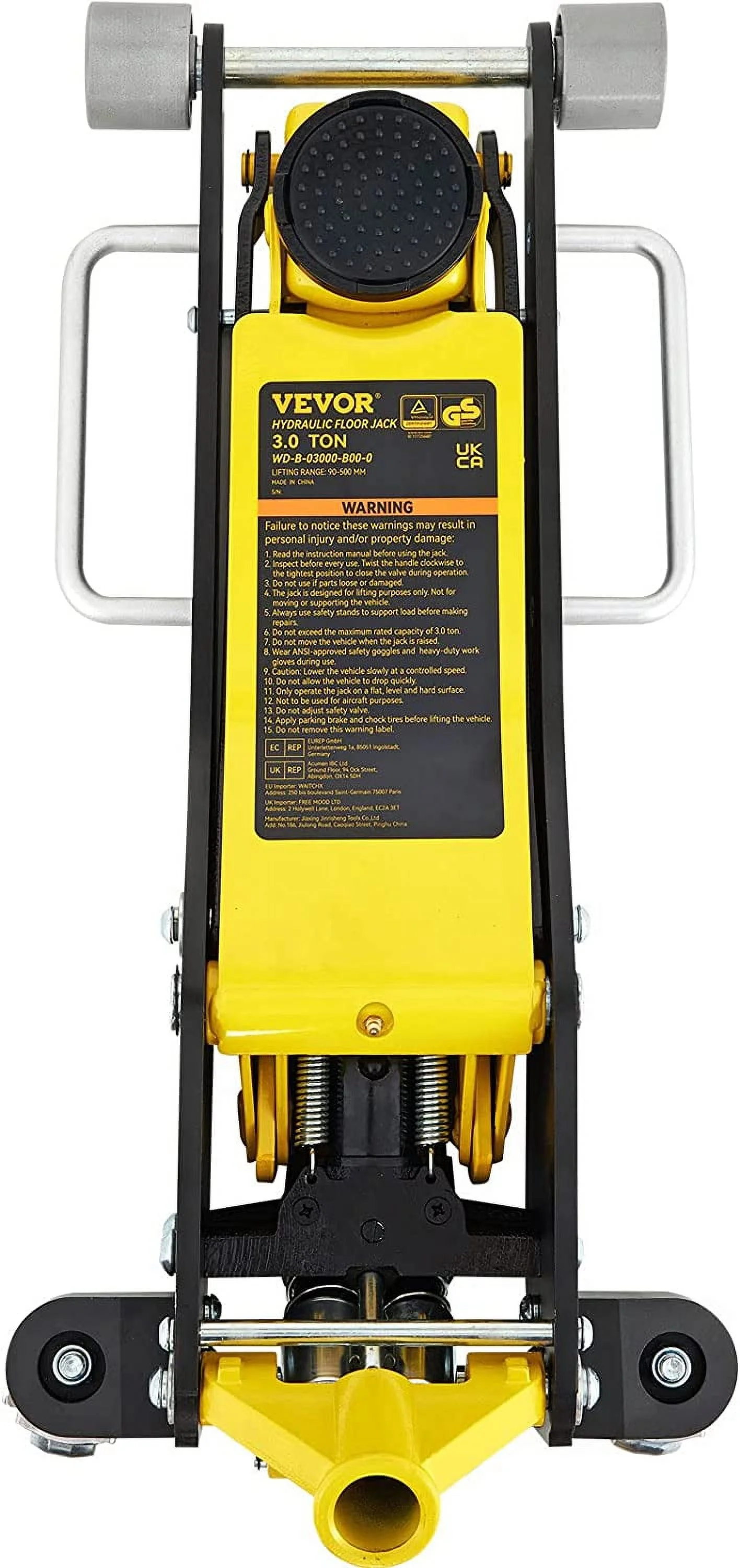VEVOR 3 Ton Low Profile Aluminum Steel Racing Floor Jack Dual Pump Lift Car Auto