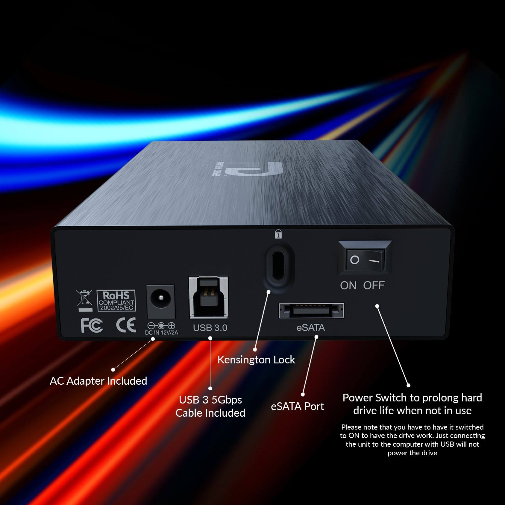 Fantom Drives Professional 3tb 7200RPM USB 3.0 / eSATA Aluminum External Hard Drive