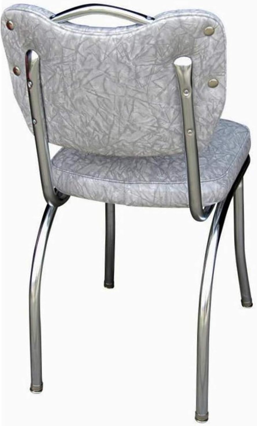 Handle Back Diner Chair with Single Tone Channel Back & 2" Box Seat - Cracked Ice Yellow