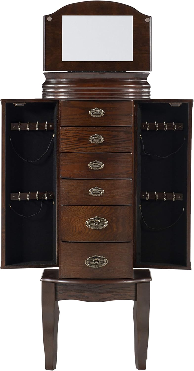Powell Italian Influenced Transitional Espresso Jewelry Armoire,Brown