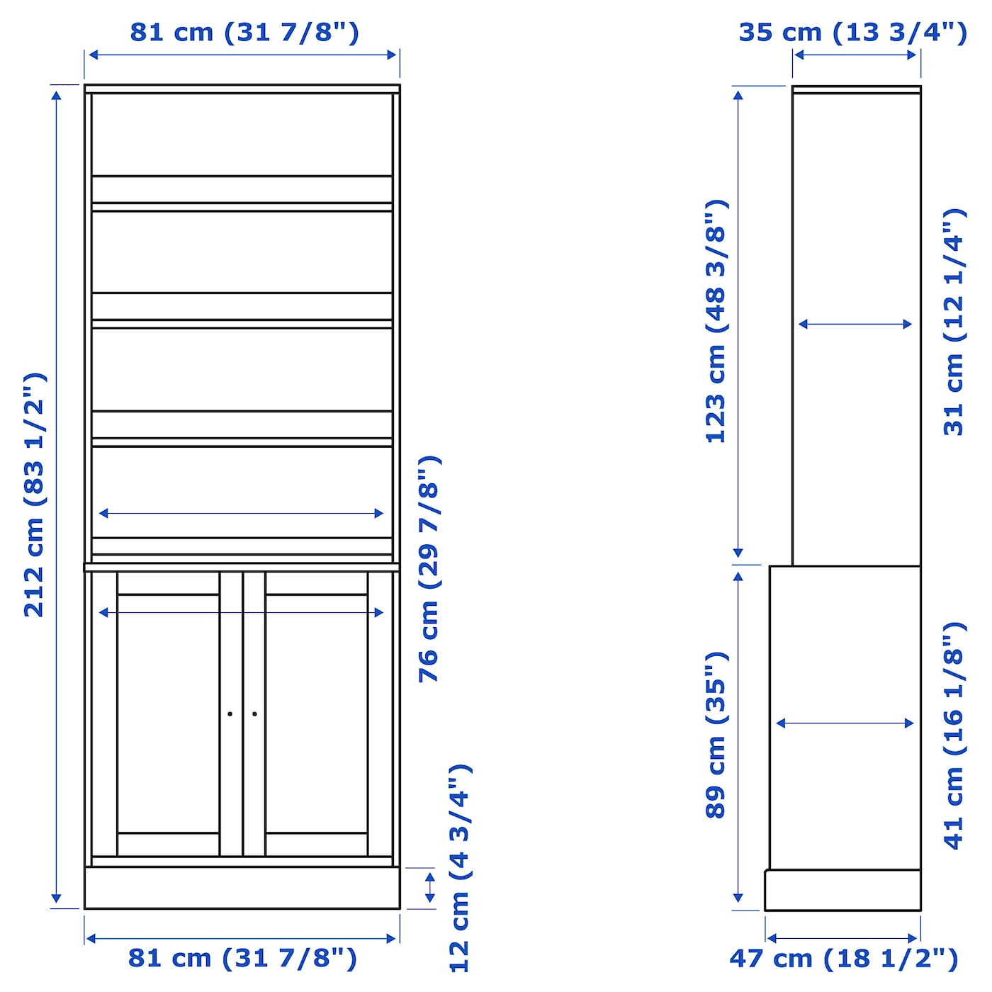 IKEA - HAVSTA Storage Combination, White, 31 7/8x18 1/2x83 1/2